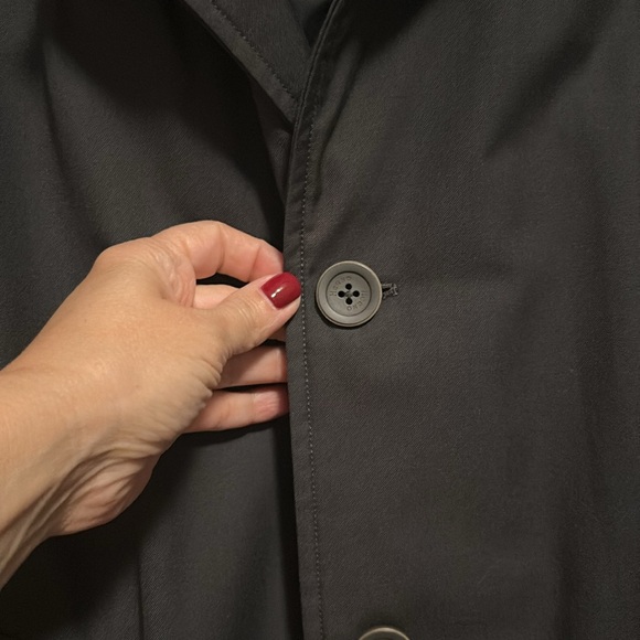 Herno Navy Trench Coat with Stand-up Collar - Picture 5 of 12